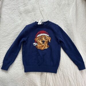Crown & Ivy Boy’s Navy Blue Christmas Sweater with Dog Design